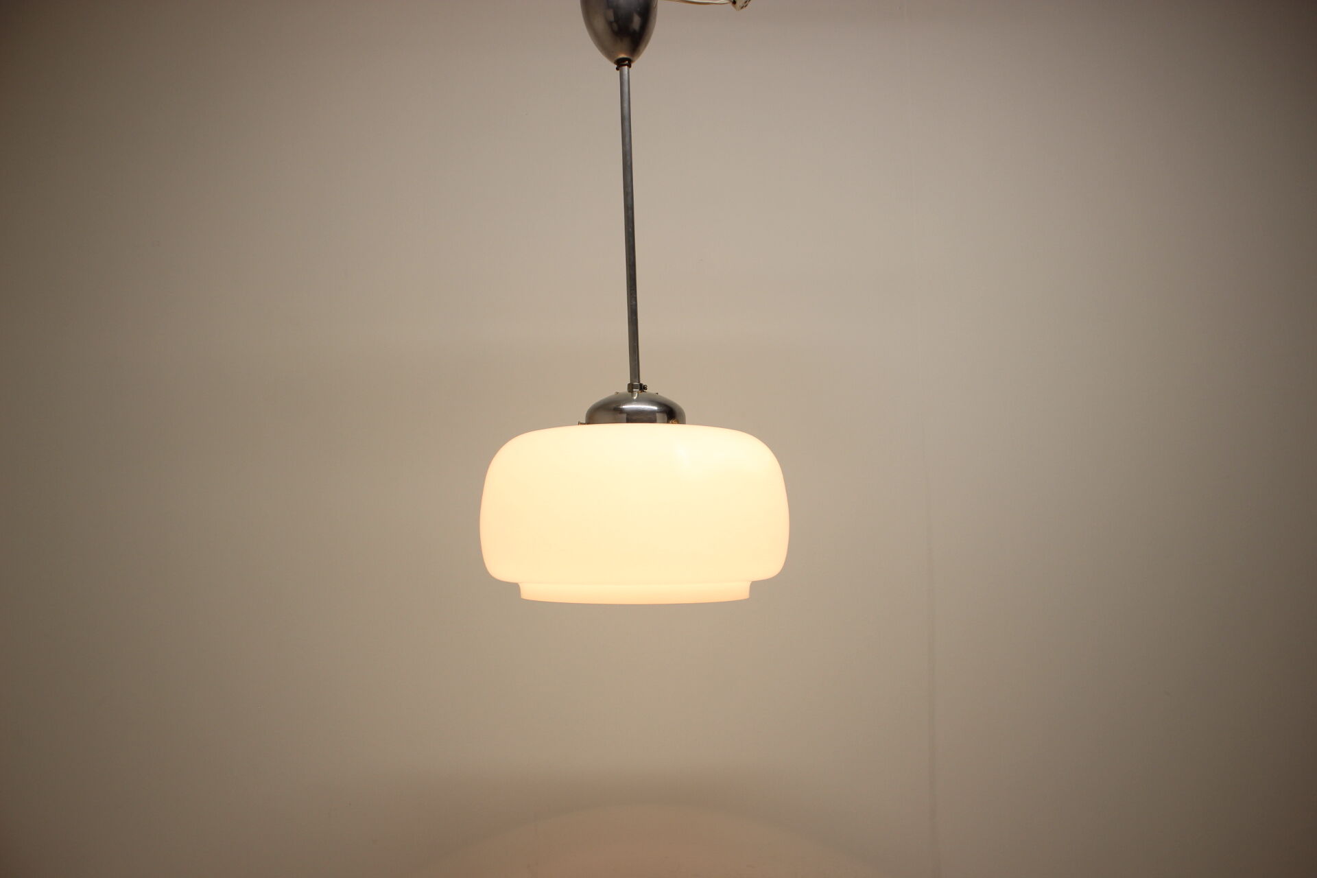 Art deco big glass pendant lamp, 1930s