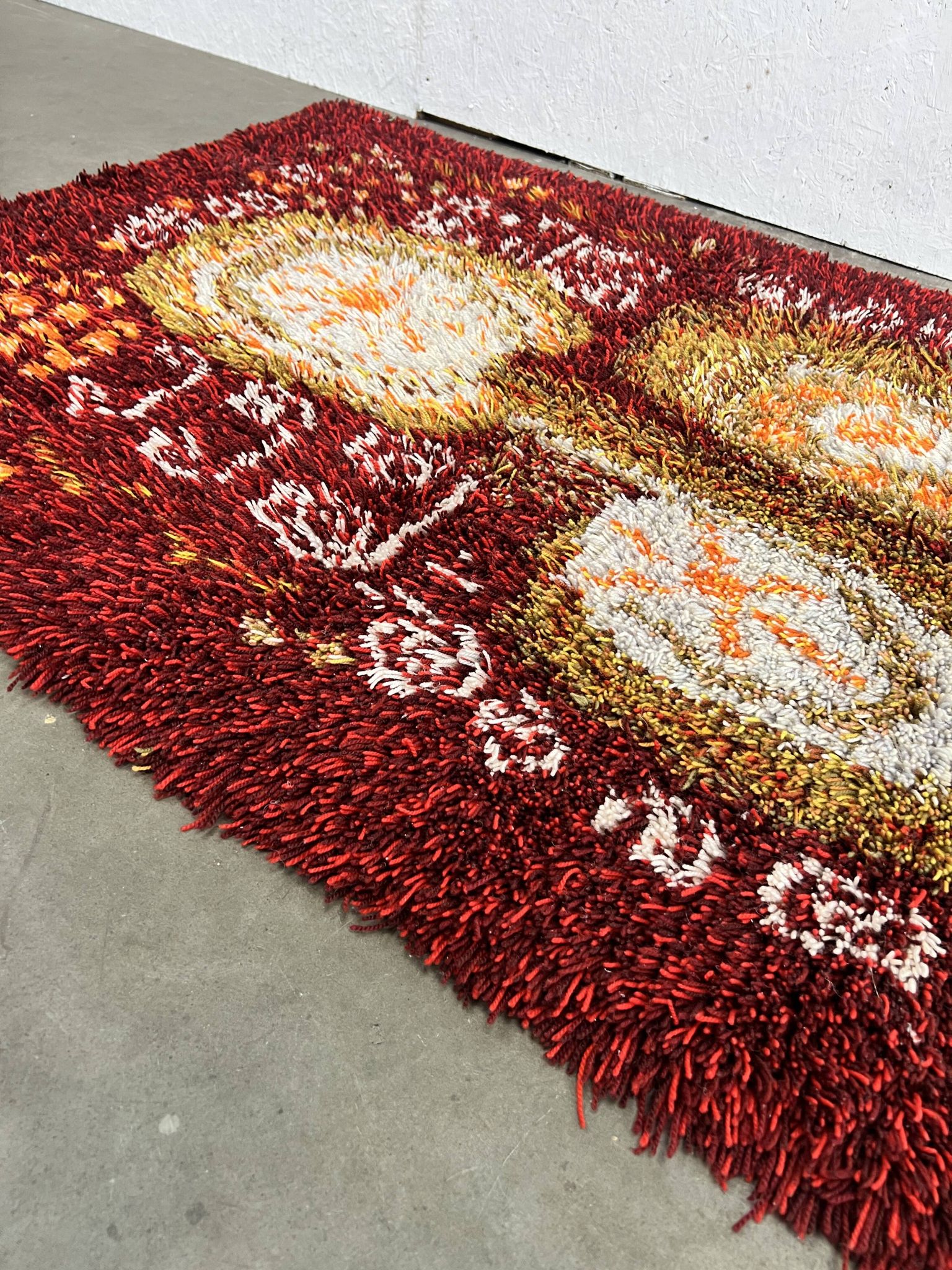 Scandinavian Vintage Wool Rug, Rya, Sweden 1960's