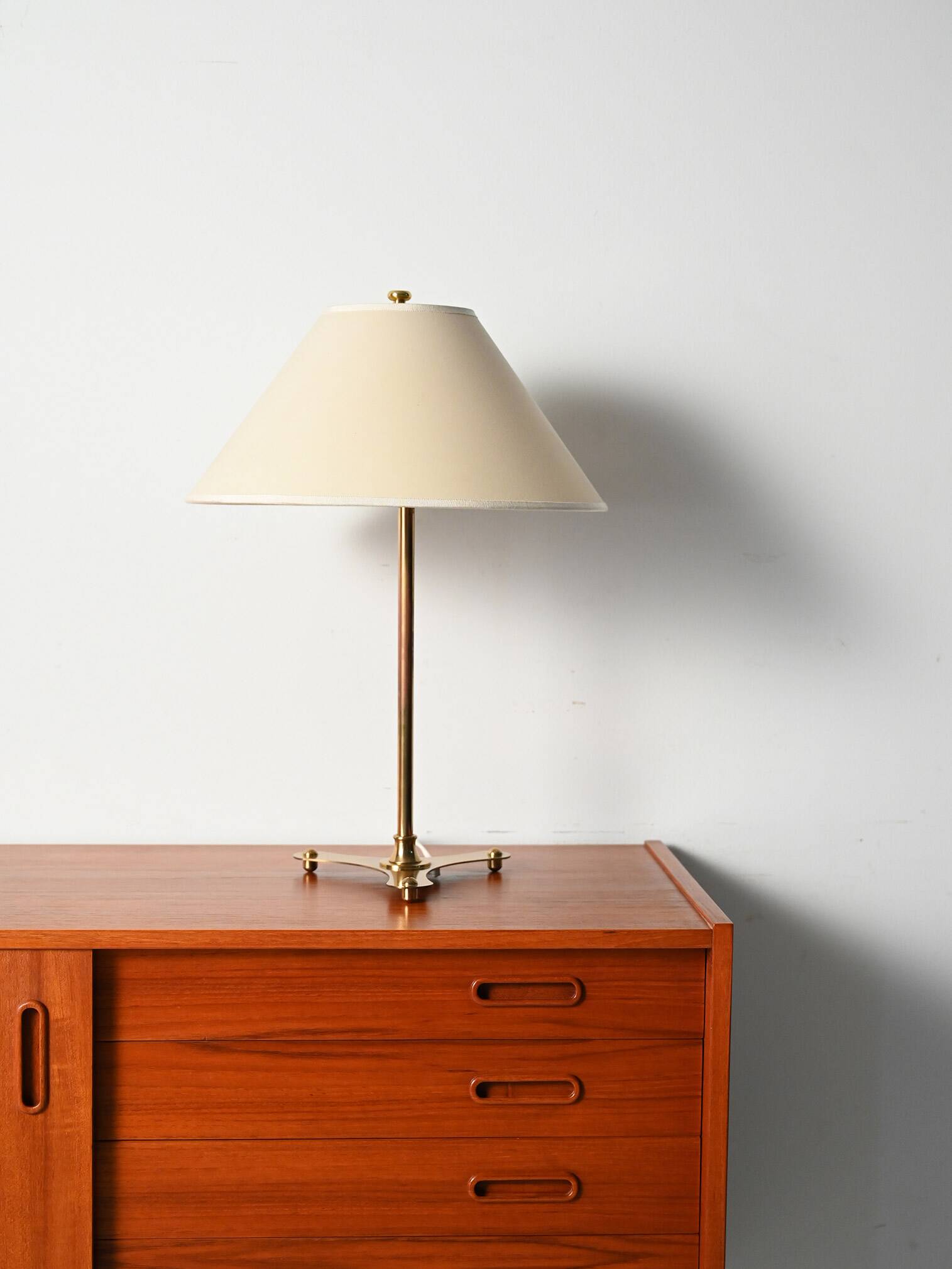 Brass table lamp by Josef Frank, original shade