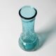 Turquoise Stylish Glass Flower Vase / Bibi / Italy / 1980s