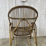 Fauteuil rotin vintage