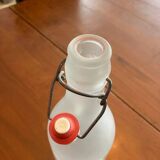 Frosted glass bottle, crocus design, LilLian Vernon