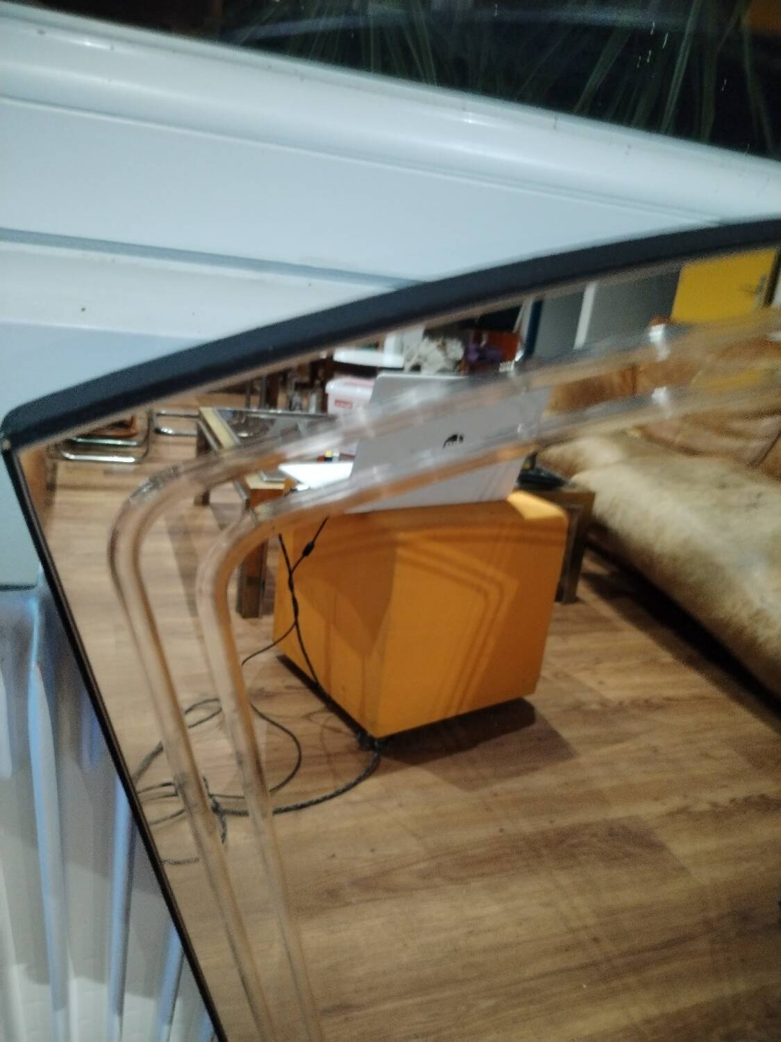 Beveled rearview mirror, 1980s