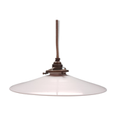 Suspension opaline blanche câble chanvre