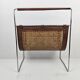Italian Magazine Rack with Rattan, 1980's