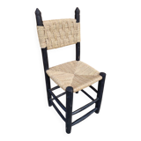 Brutalist straw-filled peasant chair