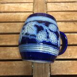 Old BETSCHDORF Tankard Gray Blue Stoneware Vintage Leaves Decor #A603