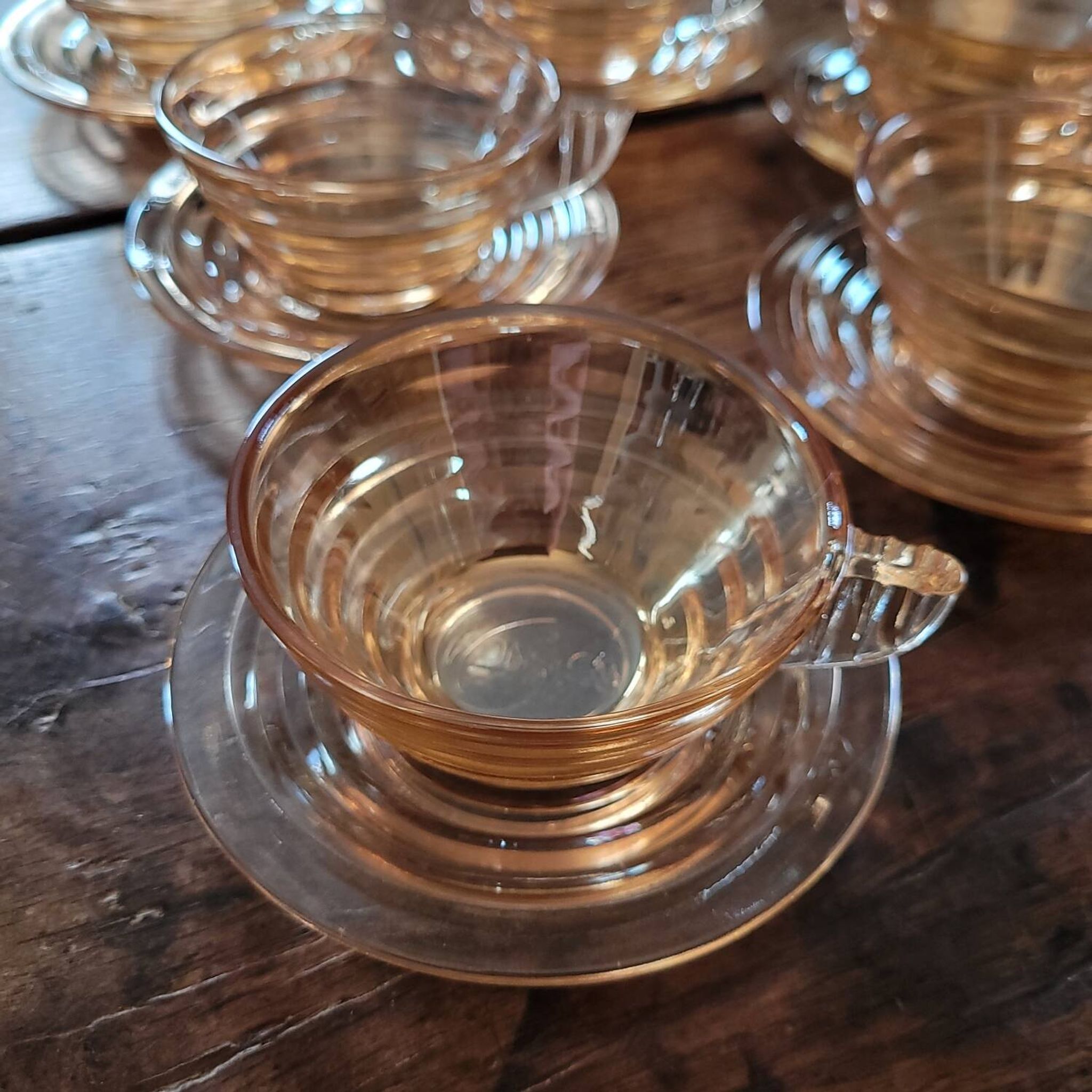 Vintage Gondolo coffee set - 6 cups and saucers, 70s style -