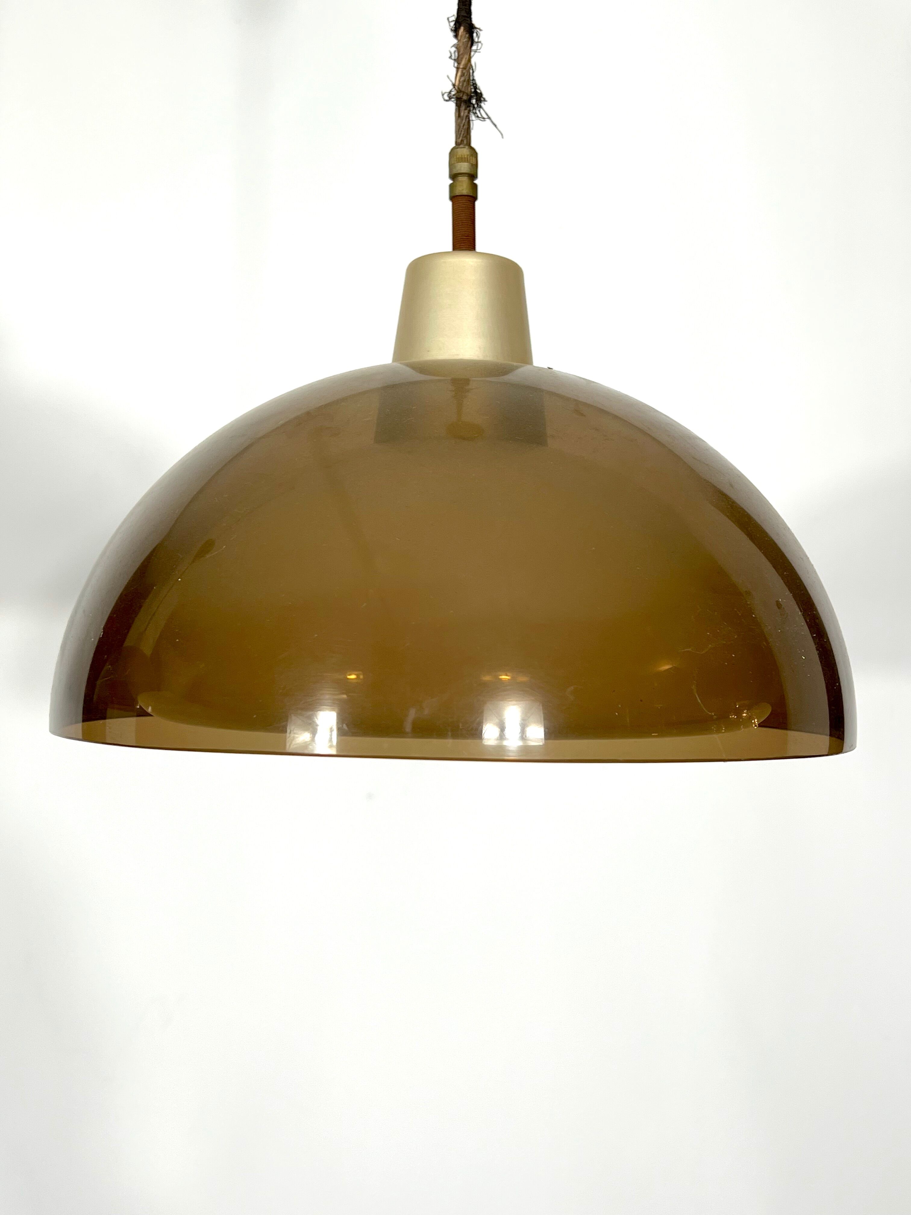 Mid-century modern pair of plexiglass chandelier by Candle