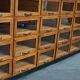 Vintage dutch oak haberdashery cabinet 1930s