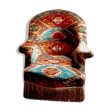 Fauteuil crapaud kilim ancien