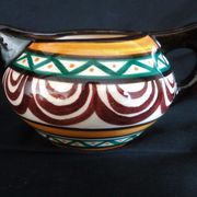 Art deco coffee service in St. Jean de Bretagne earthenware, hand painted (15 pieces)