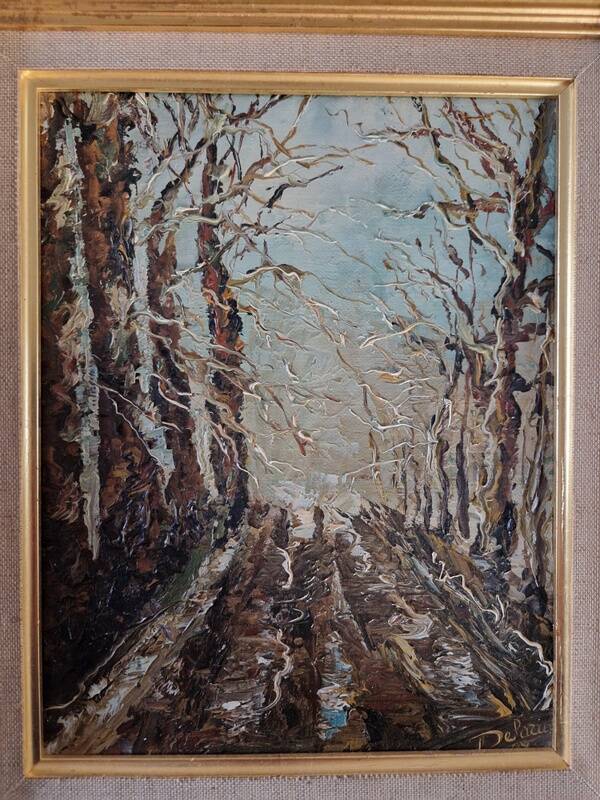 Lucien Delarue (1925-2011) - Oil on canvas - Forest landscape