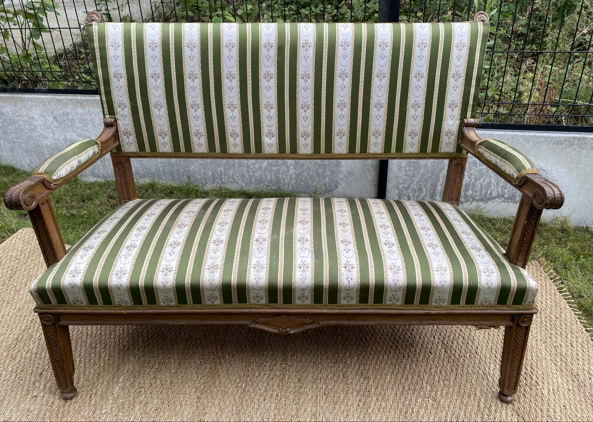 Antique Directoire style salon (2-seater bench + chair)