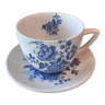 Tasse à thé et sous-tasse vaisselle anglais fleurs bleu