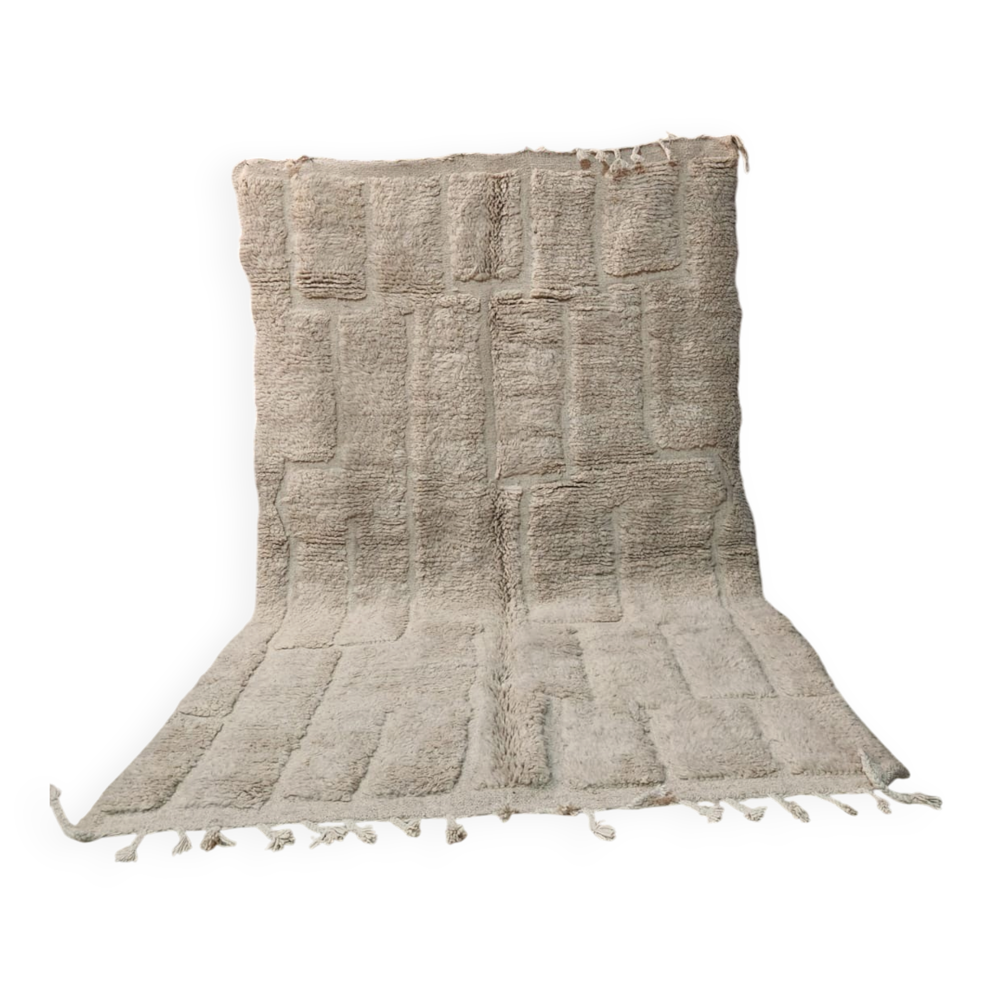 Large Beni Ouarain rug 300x200 cm in natural wool – Berber rug