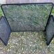 Fire screen fireplace screen black metal mesh 3 leaves vintage