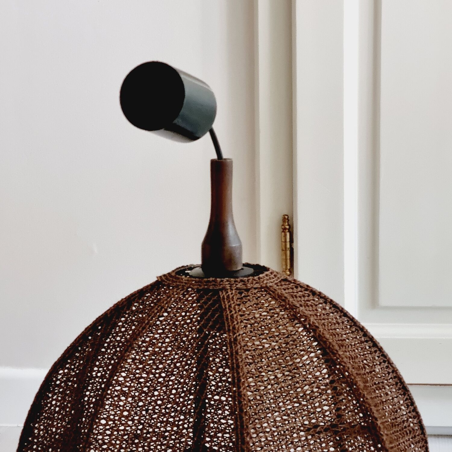Brown raffia chandelier
