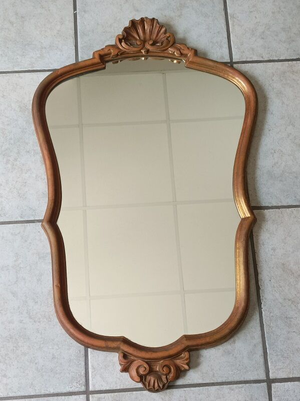 Baroque mirror Patinated gilded carved wood frame dp 0823309