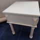 Coffee or night table in white painted wood with colonnade legs and one drawer