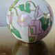 Ceramic ball lamp, with floral decoration, 70s, signed