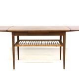 Table basse scandinave extensible en acajou, Suède, 1950