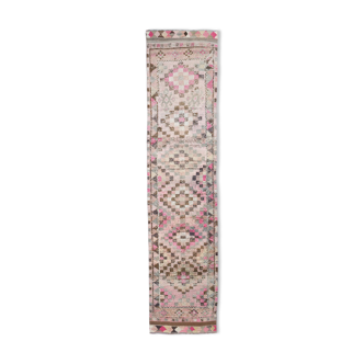 3x11 soft pink turkish runner rug, 339x79cm