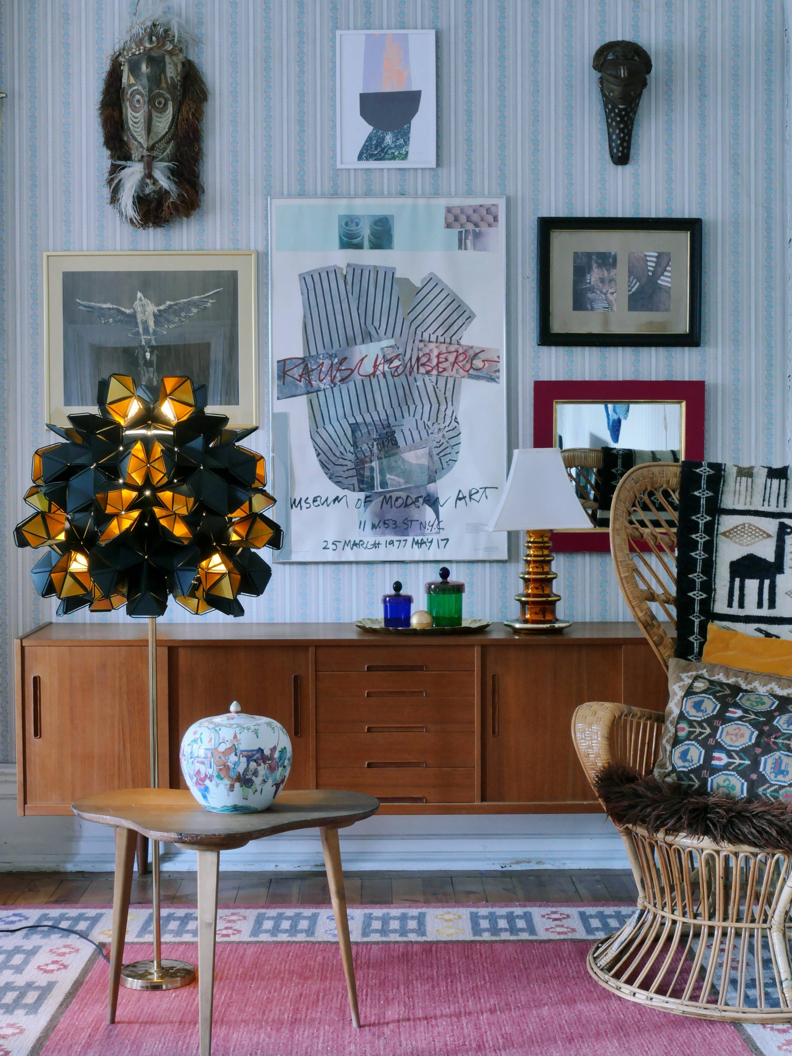 Metallic Amber Glass Table Lamp by Gustav Leek for Orrefors, 1960s