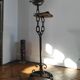 Meuble d'appoint, cendrier brutaliste en fer forgé et bois