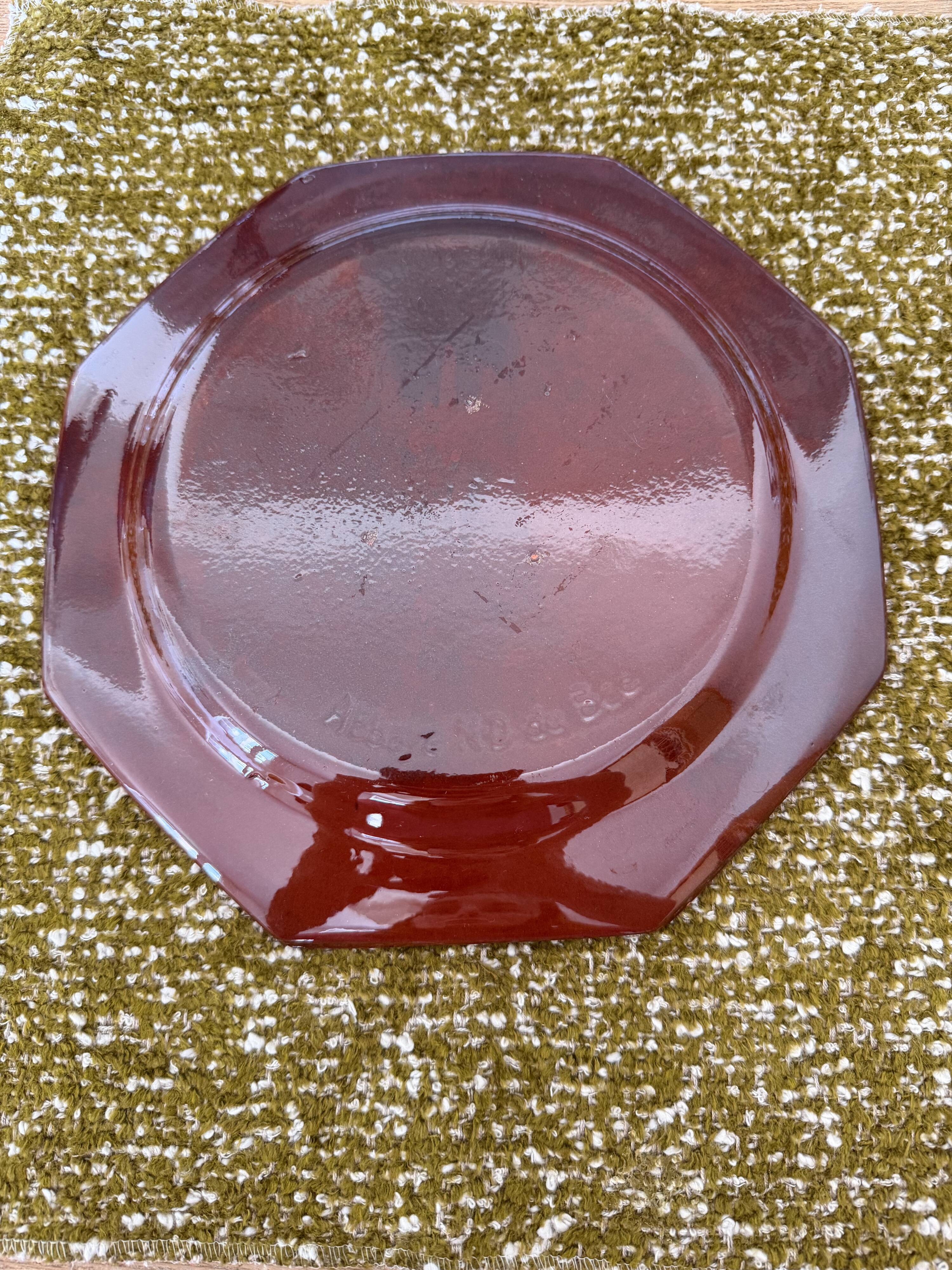 Hand-painted octagonal plate