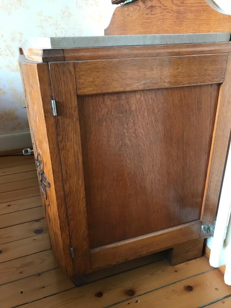 Commode plateau marbre beige  style art deco