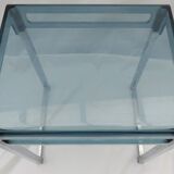 Transparent grey blue vintage side table