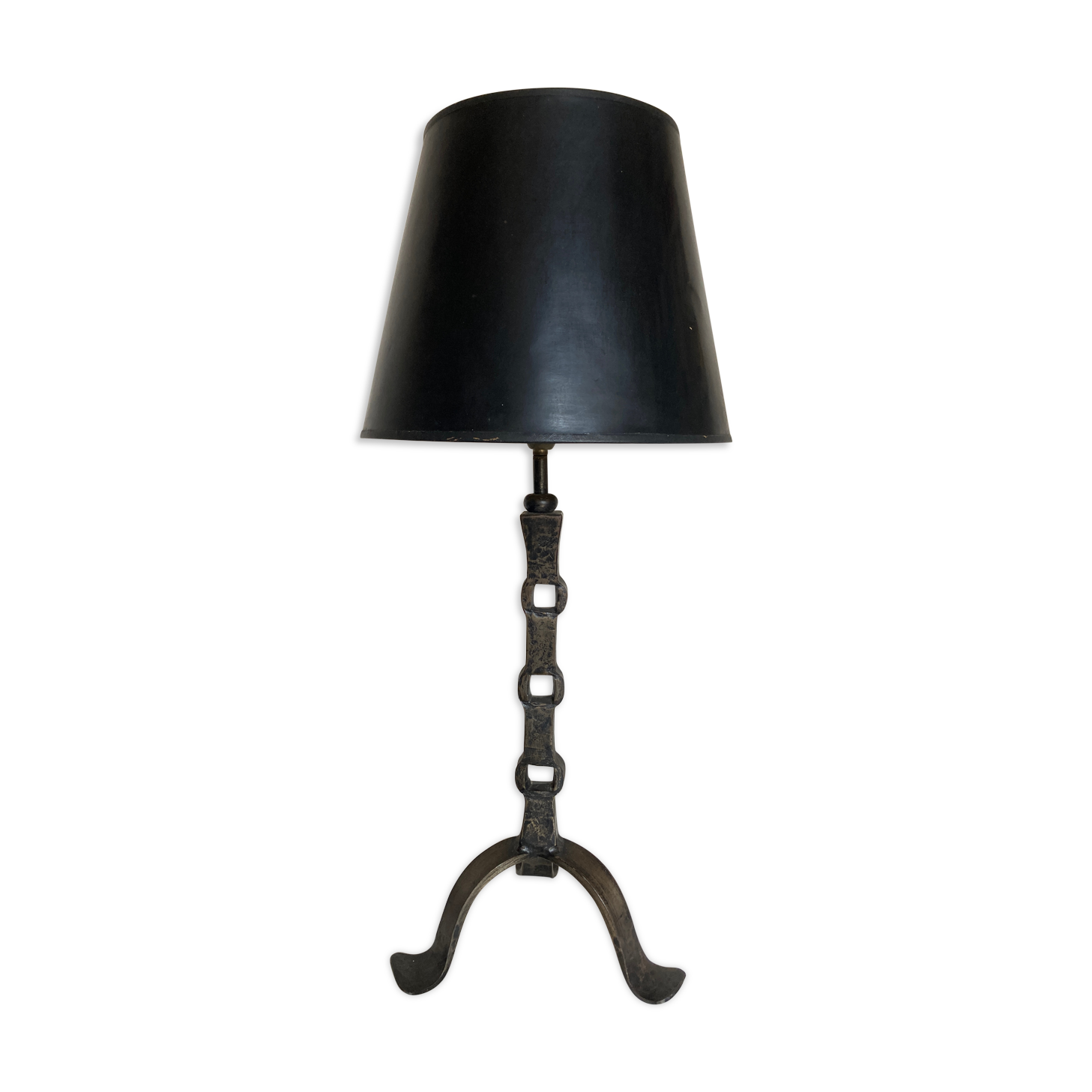 Beaten iron lamp 1970 brutalist