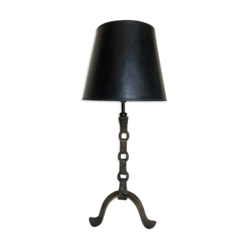 Beaten iron lamp 1970 brutalist