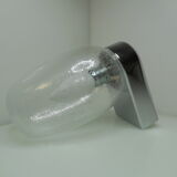 Vintage chrome and bubble glass wall lamp