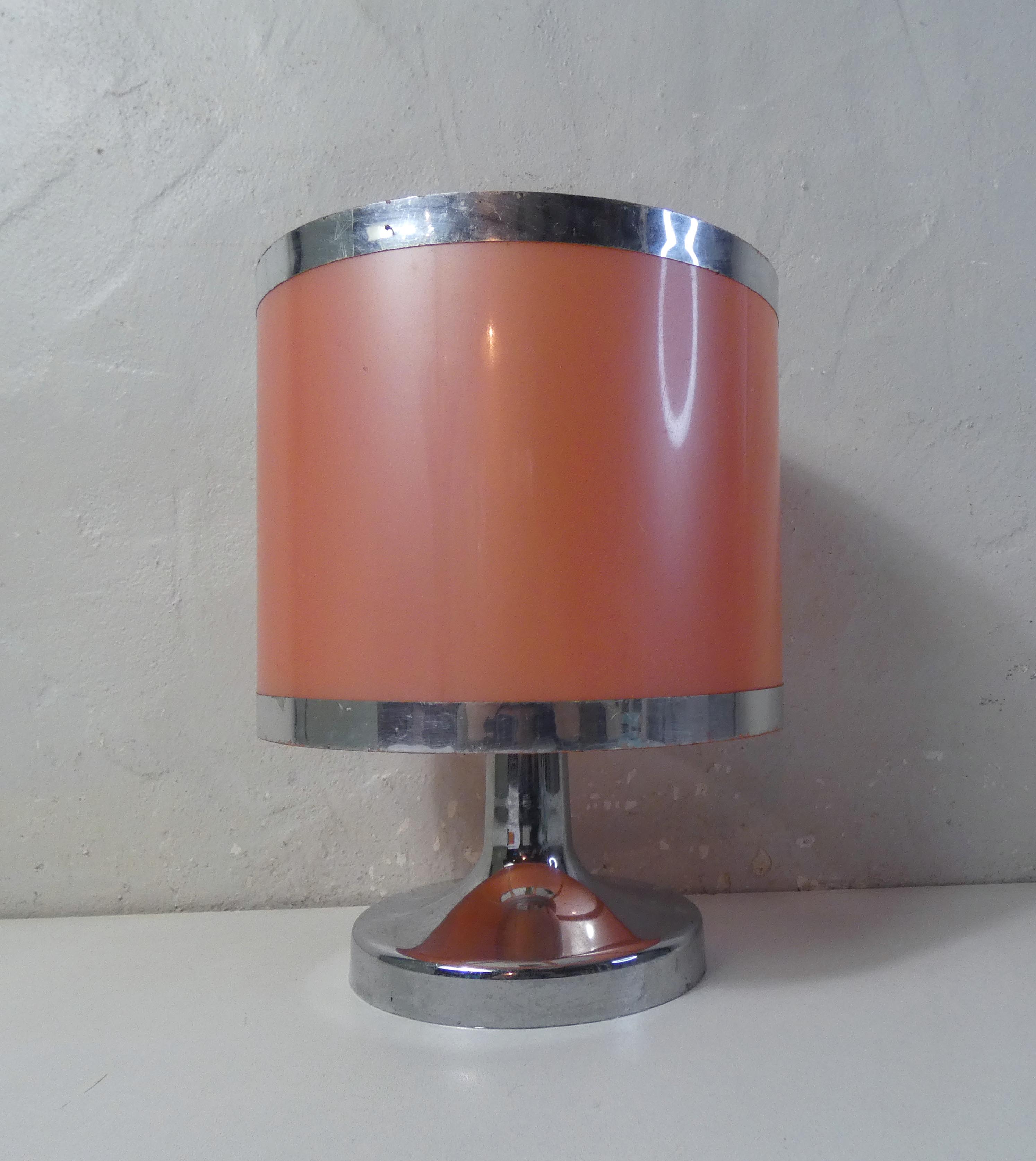 Vintage pink and silver lamp