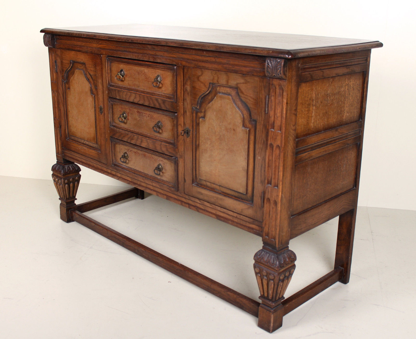 Antique oak carved art & crafts buffet