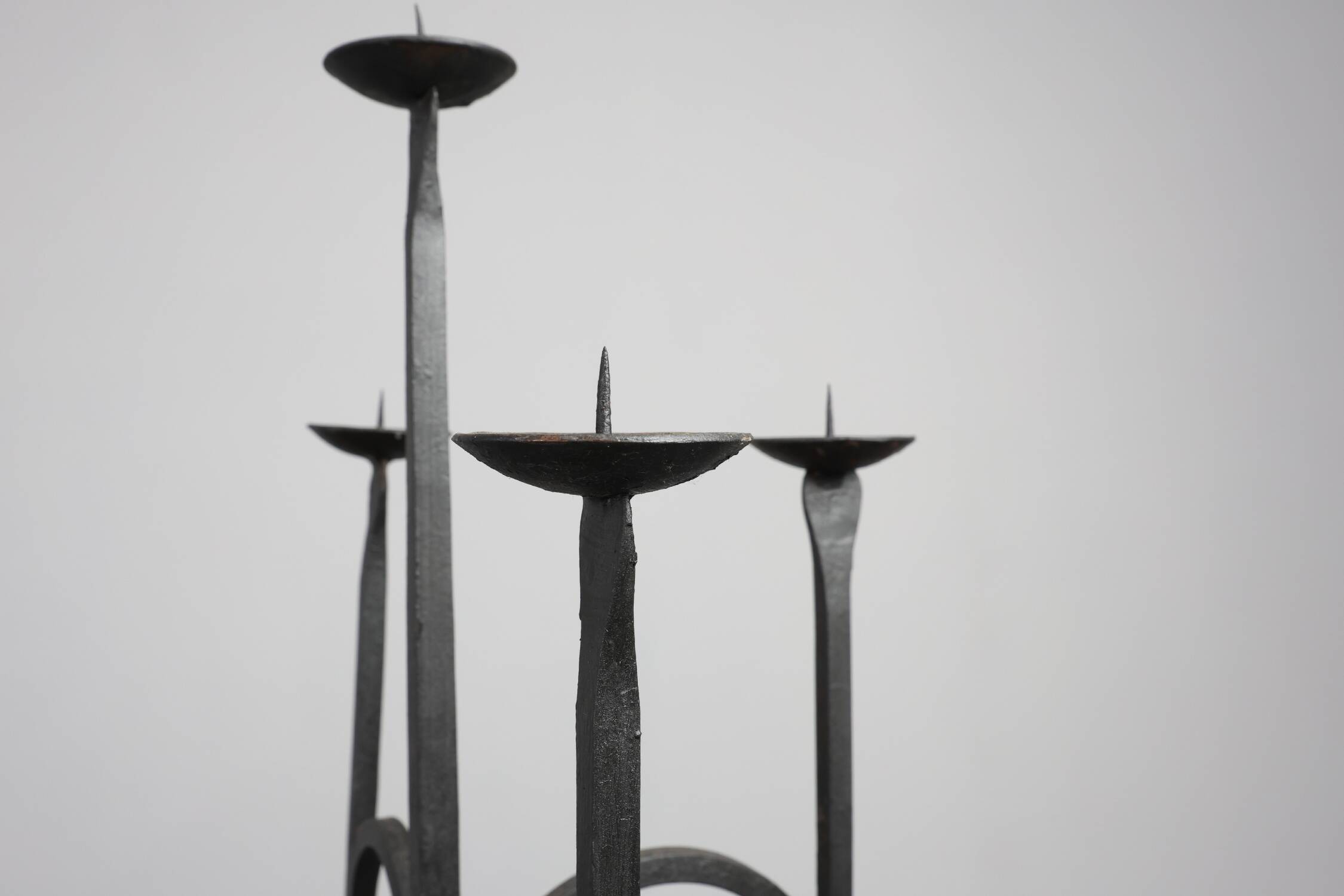 Neo‑Gothic Wrought‑Iron Candelabrum, France 19th Century