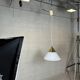 Vintage Glashütte Limburg pendant lamp – opaline and brass