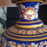 Table lamp and its lampshade, Giens earthenware and bronze h=46.5 cm