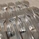 12 silver plated cake forks, goldsmith Argit, art deco style