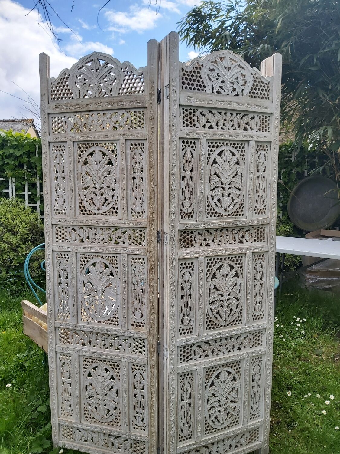Carved wooden screen