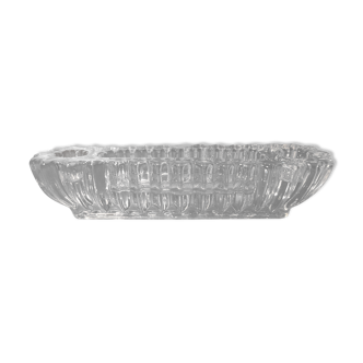 Double candle holder in art crystal from Vannes France