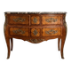 Curved Louis XV commode in rosewood and marble