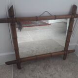Antique bamboo-style mirror
