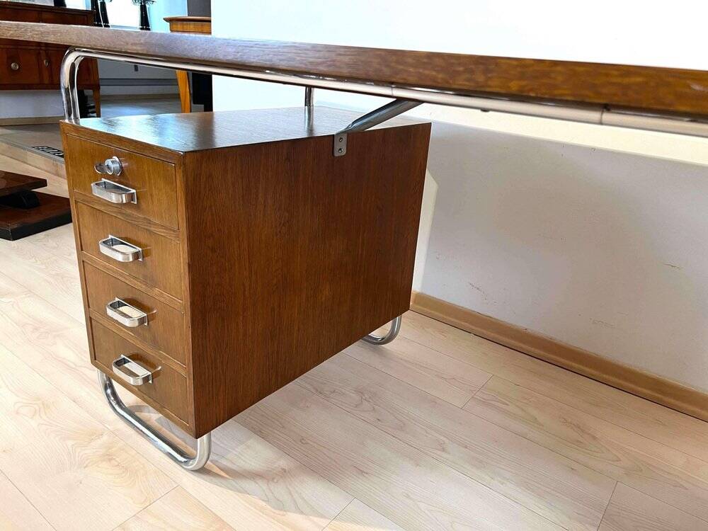 Vintage Bauhaus Oak Veneer Desk from Mücke & Melder, 1940s