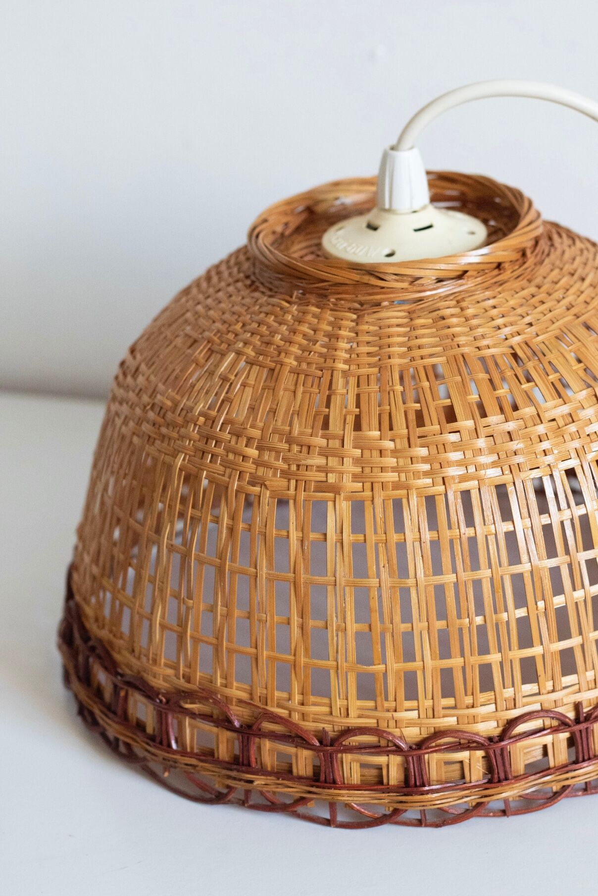 Vintage wicker pendant lamp