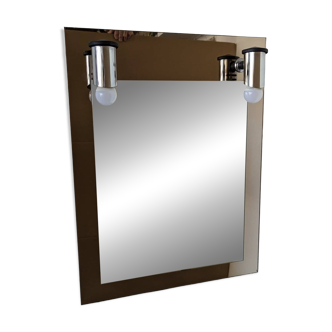 Vintage mirror with sconces.