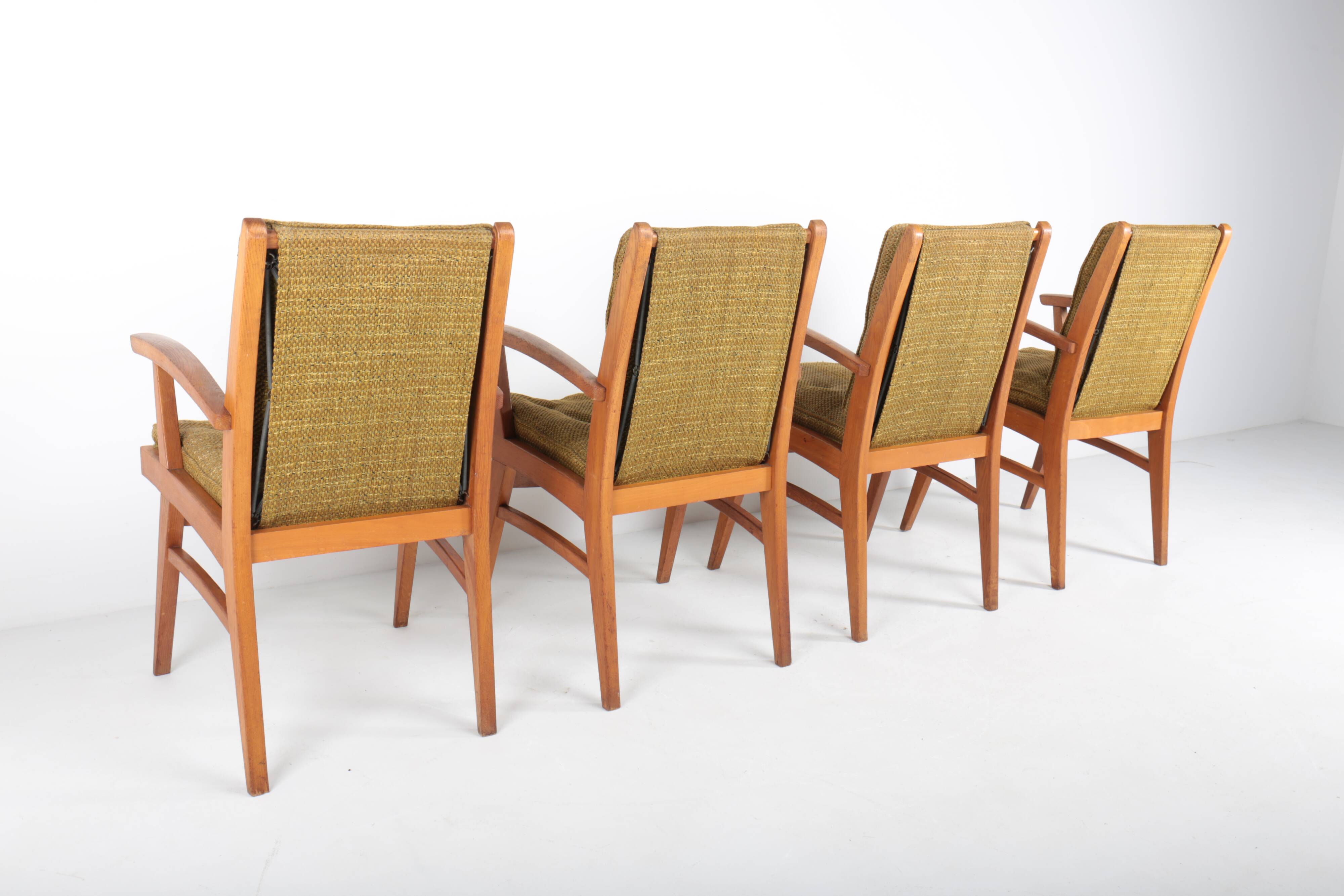 Set of 4 vintage Free-Span FS-116 armchairs, 50s