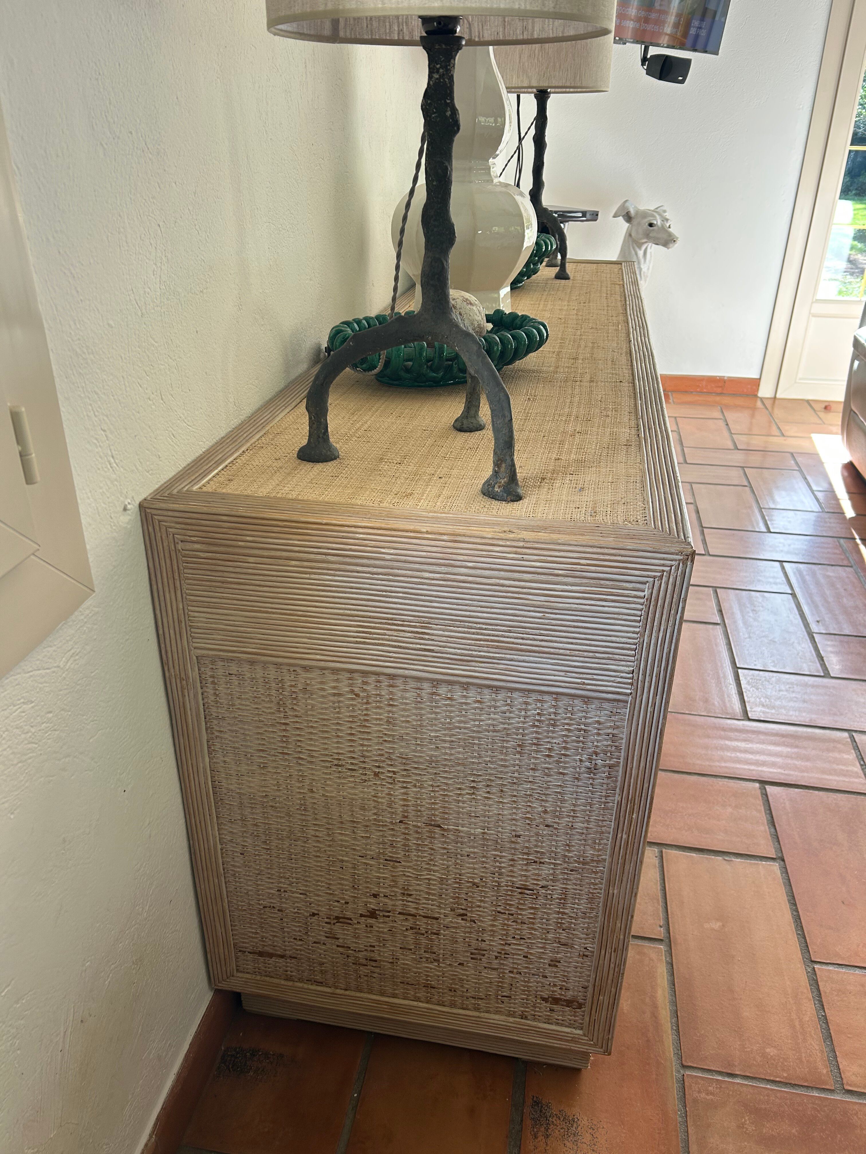 1970s rattan sideboard